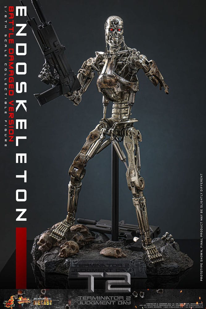 Terminator 2: Judgment Day Movie Masterpiece Die-cast Action Figure 1/6 Endoskeleton (Battle Damaged Version) 31 cm