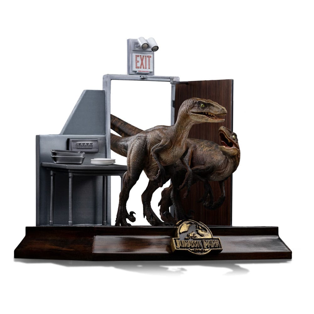 Jurassic Park Art Scale Statue 1/10 Raptors at the Kitchen's Door 28 cm Iron Studios