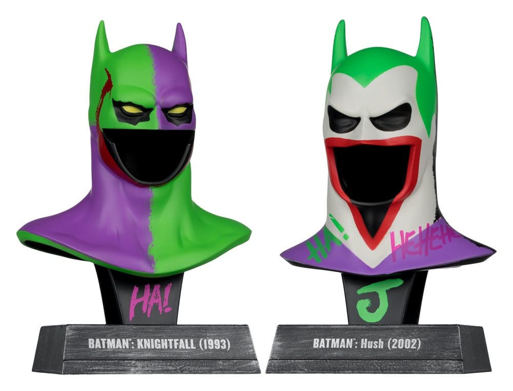 Batman DC Direct Mini Replica 1/3 2-pack Batman Cowls Hush & Knightfall (Jokerized) (Gold Label) 18 cm McFarlane Toys