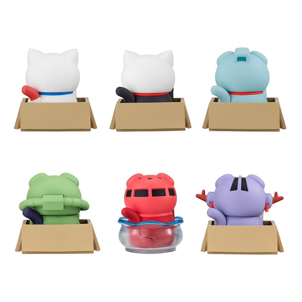 Mobile Suit Gundam Mega Cat Project Trading Figure 6-Pack Cats Luckycat 6 cm Blind Box (with gift)