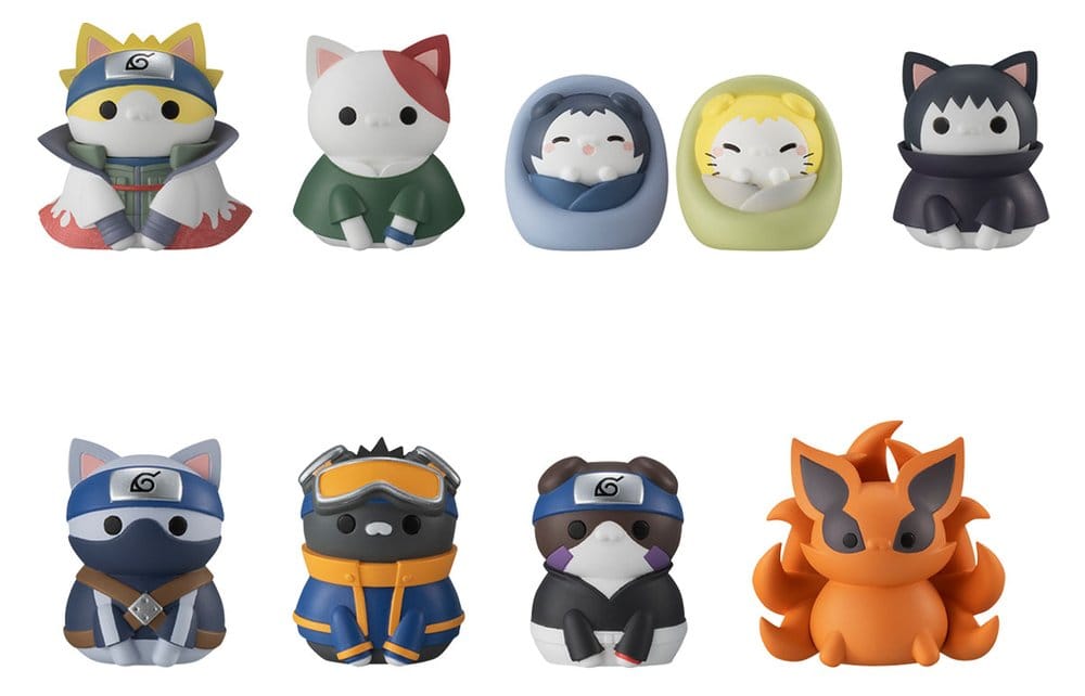 Naruto Shippuden Mega Cat Project Nyaruto! Once upon a time in Konoha village Mini Figures 3 cm Blind Box Display (8) (Repeat) Megahouse