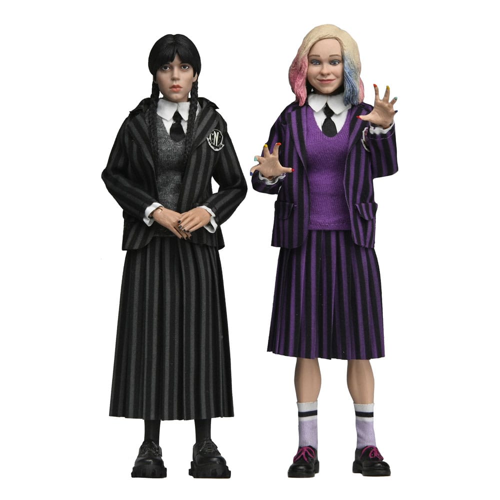 Wednesday Action Figures 2 Pack Wednesday Addams (Nevermore Uniform) and Enid 20 cm NECA