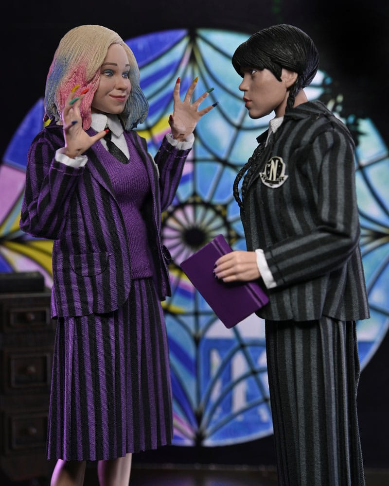 Wednesday Action Figures 2 Pack Wednesday Addams (Nevermore Uniform) and Enid 20 cm