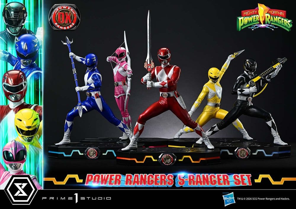 Mighty Morphin Power Rangers Premium Masterline Set of 5 Statues 1/4 Deluxe Version 62 cm Prime 1 Studio