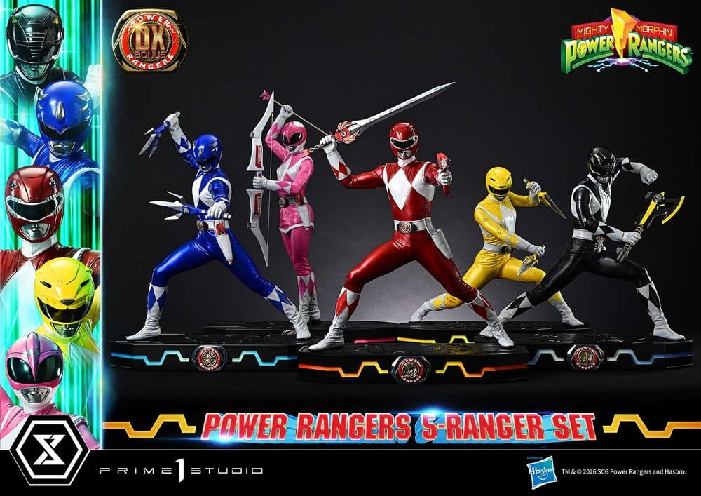 Mighty Morphin Power Rangers Premium Masterline Set of 5 Statues 1/4 Deluxe Bonus Version 62 cm Prime 1 Studio