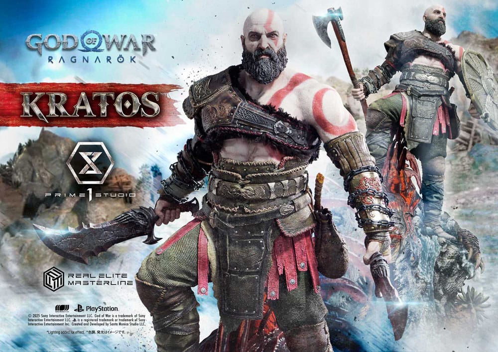 God of War: Ragnarok Real Elite Masterline Series Statue 1/3 Kratos Regular Version 95 cm
