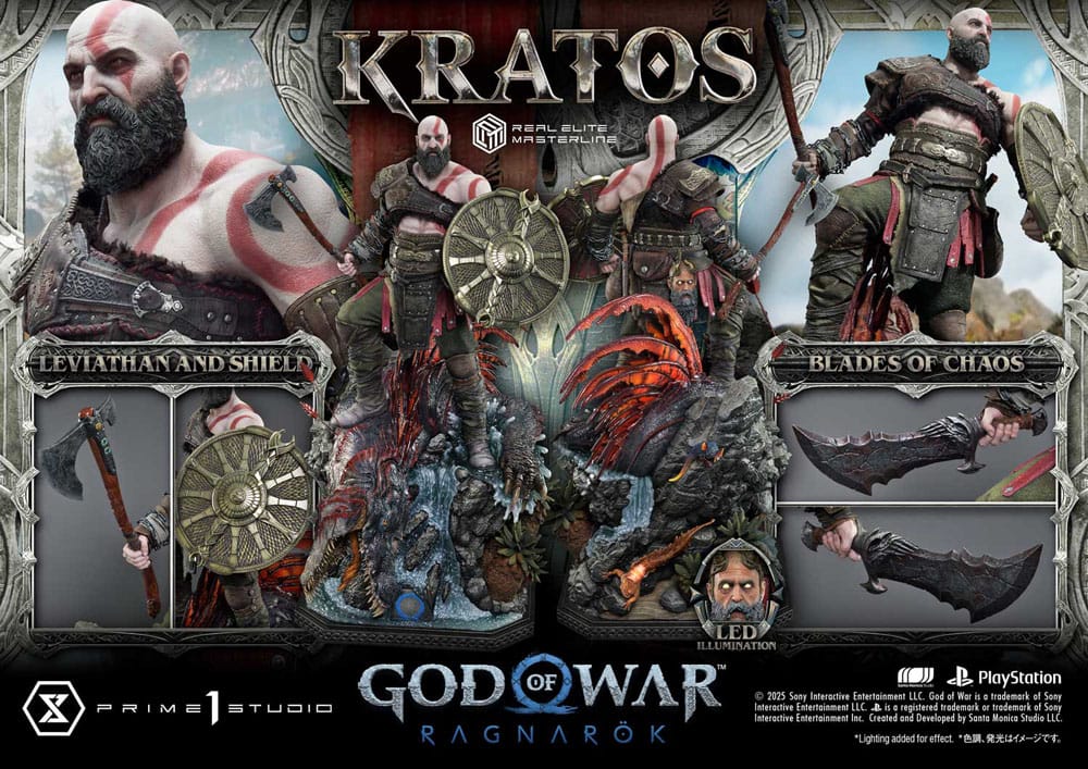 God of War: Ragnarok Real Elite Masterline Series Statue 1/3 Kratos Regular Version 95 cm