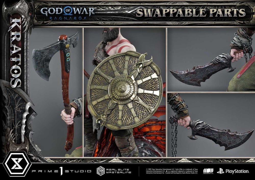 God of War: Ragnarok Real Elite Masterline Series Statue 1/3 Kratos Regular Version 95 cm