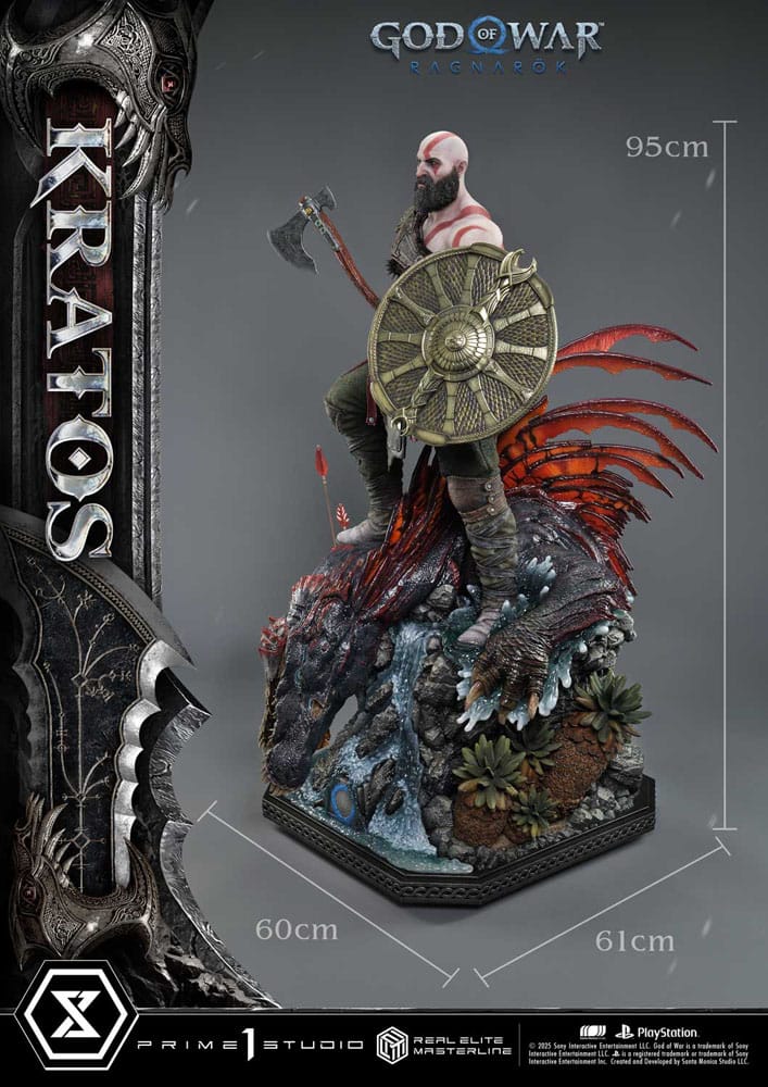 God of War: Ragnarok Real Elite Masterline Series Statue 1/3 Kratos Regular Version 95 cm
