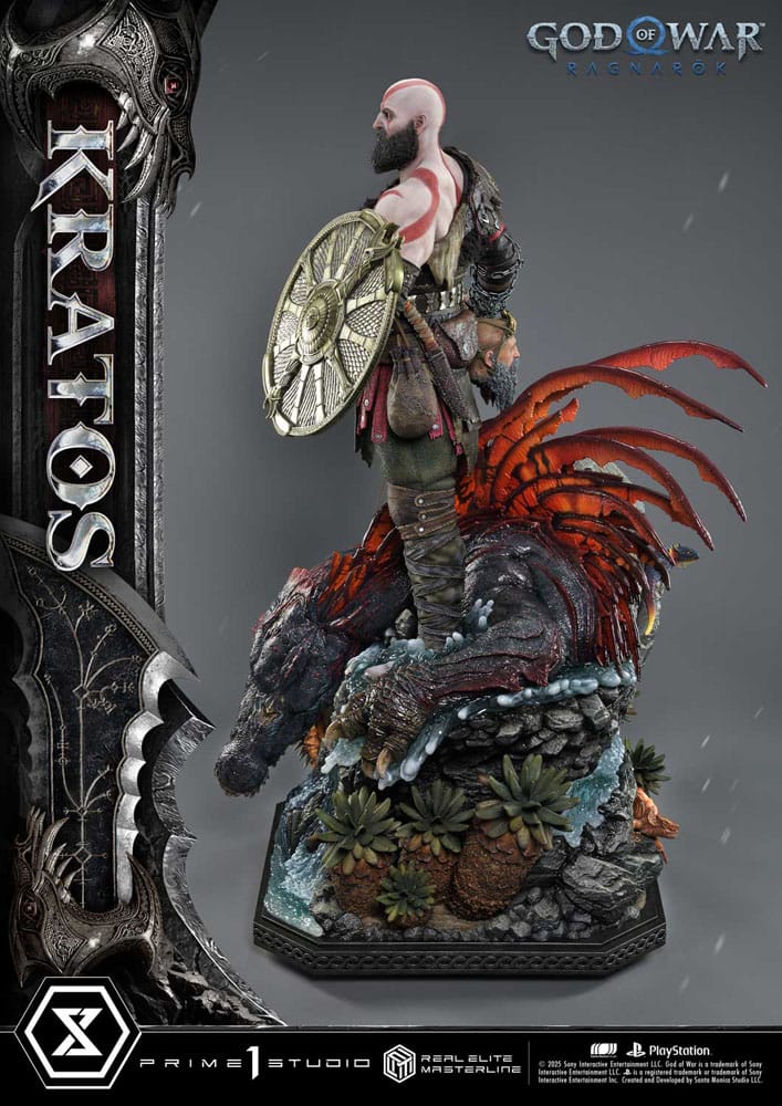God of War: Ragnarok Real Elite Masterline Series Statue 1/3 Kratos Regular Version 95 cm