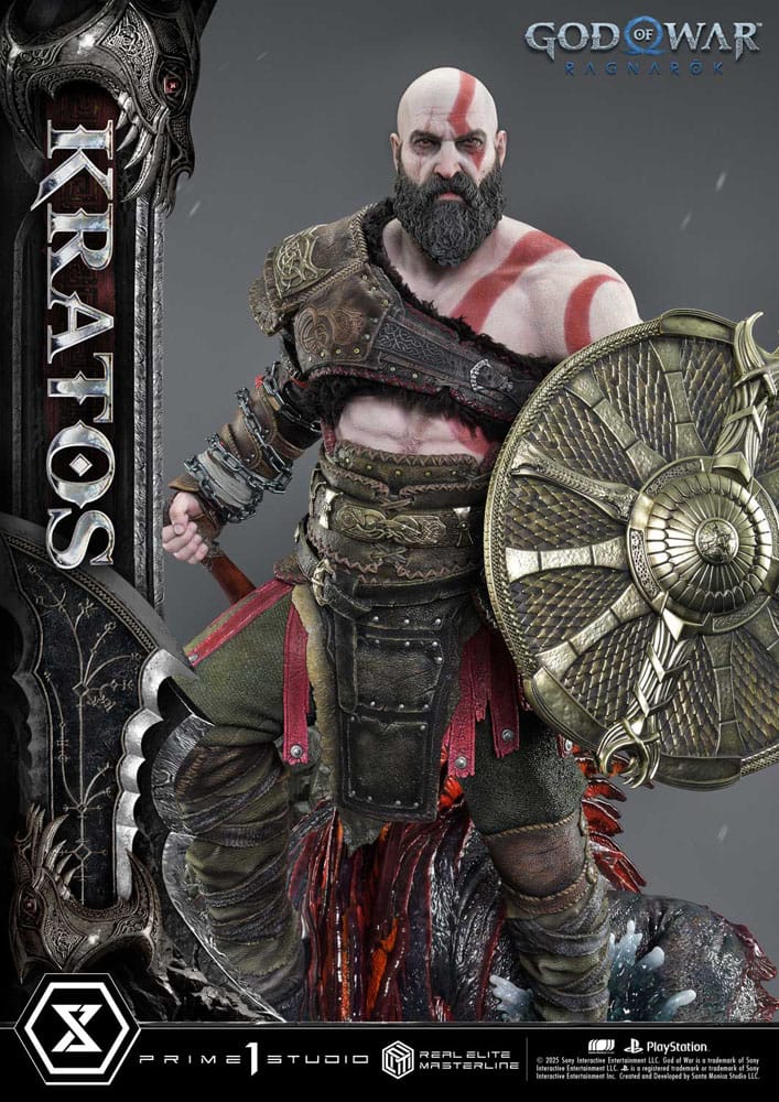 God of War: Ragnarok Real Elite Masterline Series Statue 1/3 Kratos Regular Version 95 cm