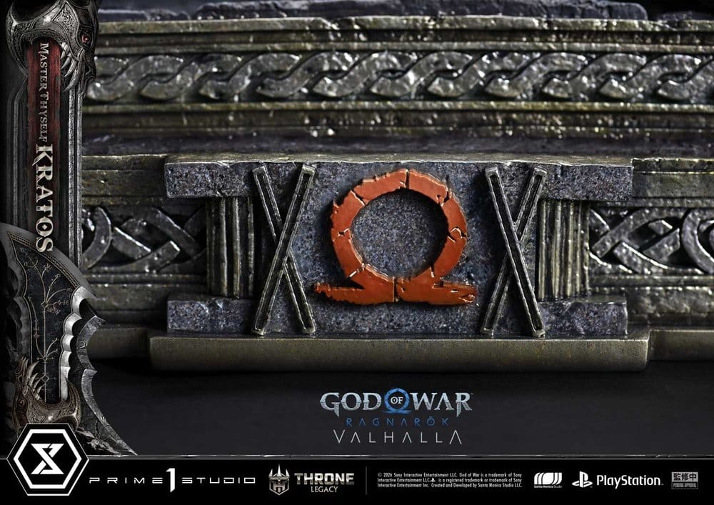 Throne Legacy God of War Series Statue 1/3 Ragnarok Master Thyself Kratos 67 cm