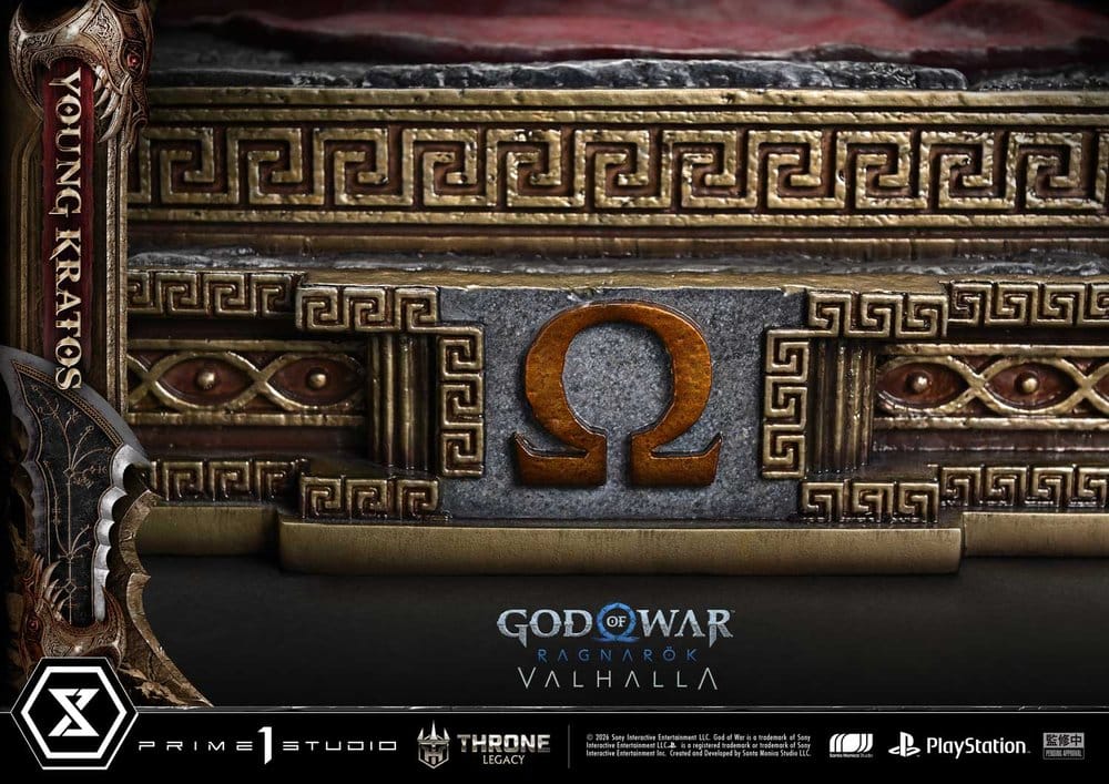 Throne Legacy God of War Series Statue 1/3 Ragnarok Young Thyself Kratos 91 cm
